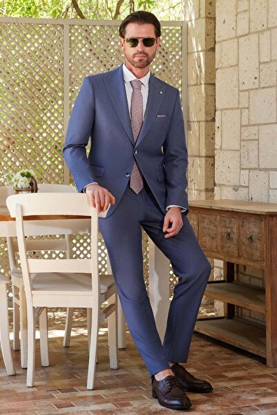 İmza Sword Collar Plain Fabric Foot 6 Drop Slim Fit Flexible Suit 1001260174