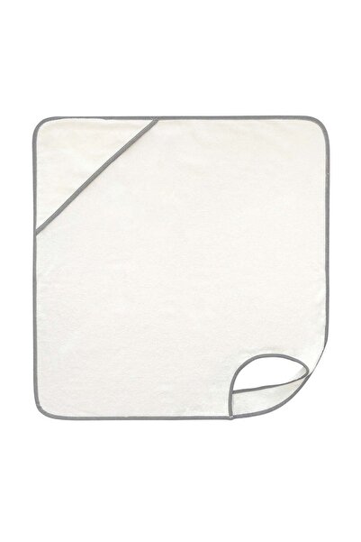 Tiny Toes - Hands-Free Hooded Apron Baby Towel - Grey