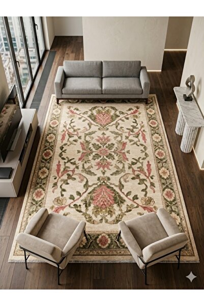 Babil Home Dekoratif Halı Kaymaz Taban Leke Tutmaz Yıkanabilir Kilim Özel Ölç...