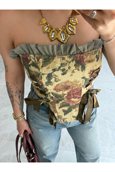 Bak'ap Bluză corset etnică cu model, stil premium și la modă