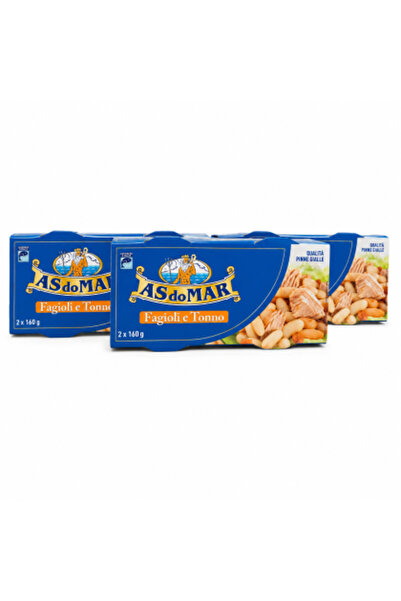 As Do Mar Set 3 x Fagioli e Tonno, 320 g/package, beans with tuna, ready-to-e...