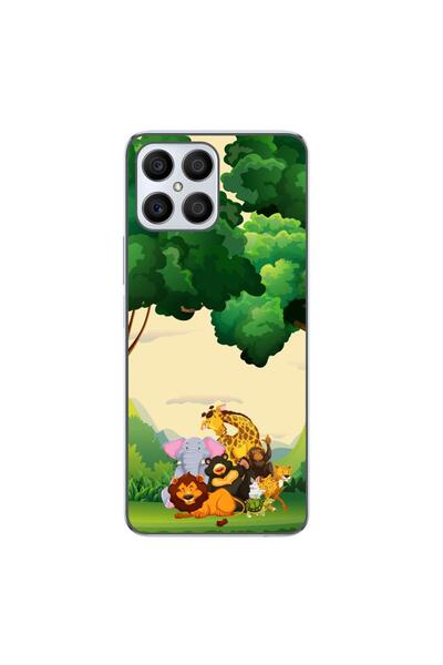 OEM Husa compatibila cu Honor X8 Silicon Gel Tpu Model Jungla cu Animale