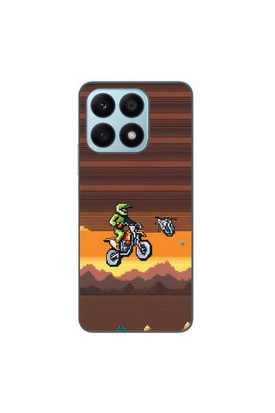 OEM Case compatible with Honor X8a Silicone Gel Tpu Pattern Pixel Art Motorcross