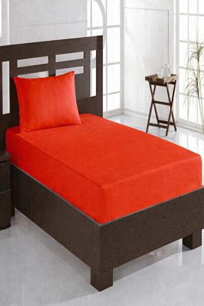 Lady Home 100% Cotton Fabric Elastic Single Bed Sheet 100X 200+30 cm Red