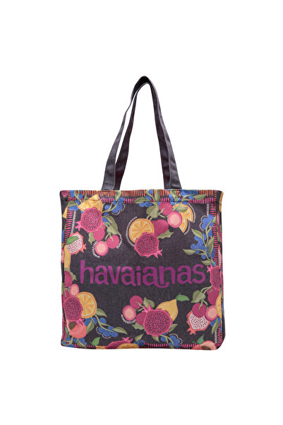Havaianas حقيبة شاطئ سوداء للنساء مقاس XL