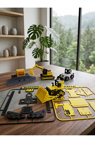 mekatris3d Mekatris Buldozer (Dozer) Kendin Yap (DIY) Kit Card Maket - İş Mak...