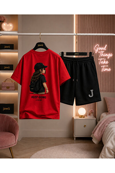 JAWÜ STYLE طقم أطفال مطبوع عليه تصميم فتاة رائعة