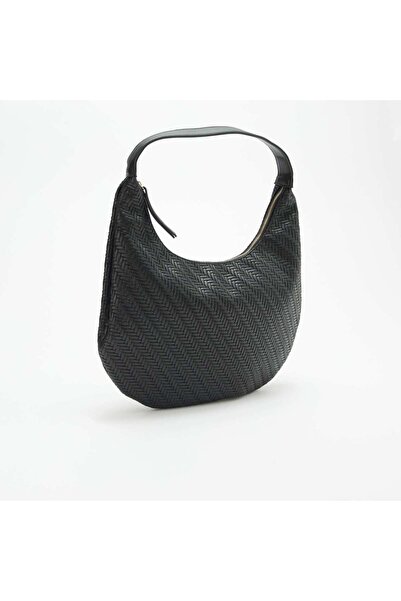 KIABI Large Faux Leather Tote Bag BLACK