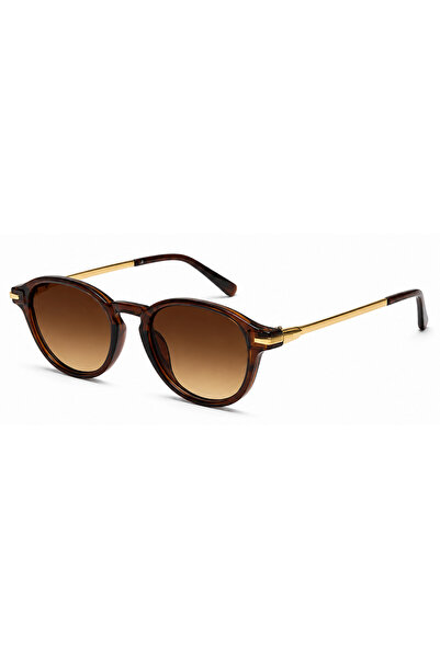 Toz Vintage Glavon Brown Gold Detailed Vintage Retro Bone Frame Sunglasses