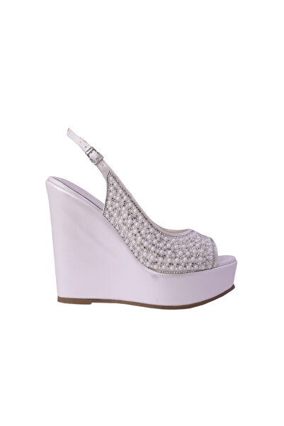 Beety Women's Wedge Heeled Buckle Evening Dress Shoes
