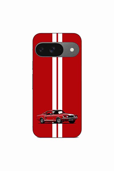 OEM Husa compatibila cu Google Pixel 9 Pro Silicon Gel Tpu Model Red Mustang