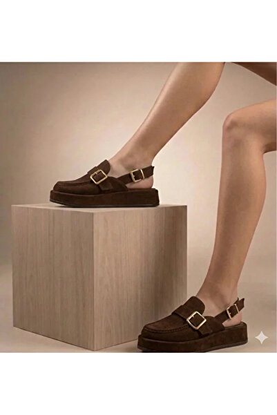 Dubais Shoes Çift Tokalı Önü Kapalı Kadın Sabo Terlik CHİBO