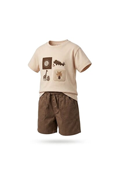 Tuffy Kids Erkek Çocuk Bayramlık Şortlu Yazlık Takım - Safari Temalı Pamuklu ...