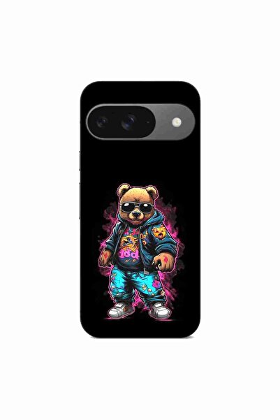 OEM Θήκη συμβατή με Google Pixel 9 Σιλικόνης Gel TPU με σχέδιο Αρκούδας, Μαύρ...