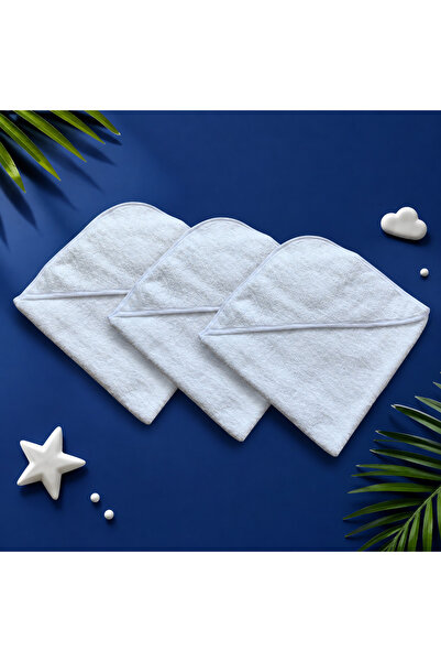 HUGBEBE Set de 3 prosoape cu capison, pentru bebelusi, 75x75 cm, cu capison 2...