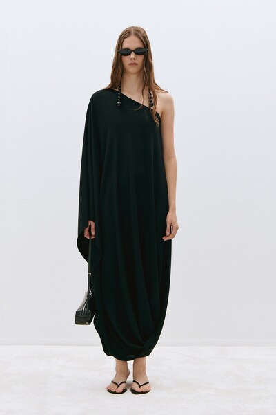 Suud Collection Siyah Alina Tek Kol Elbise
