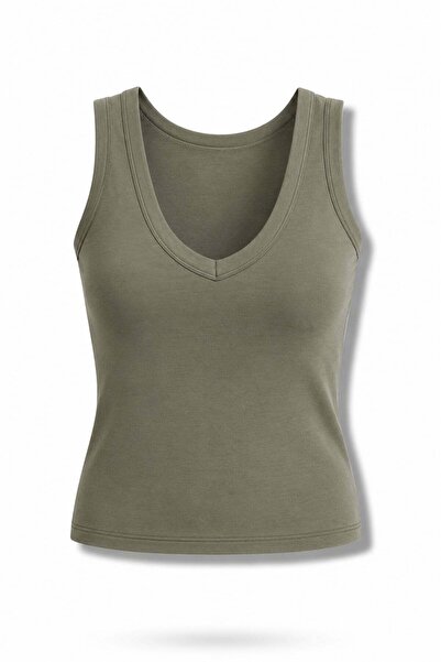 5in1Canpolat Khaki V-Neck Undershirt 071923