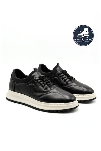 Godystep Urban Black Men's Comfortable Thick Sole Daily Casual Shoes