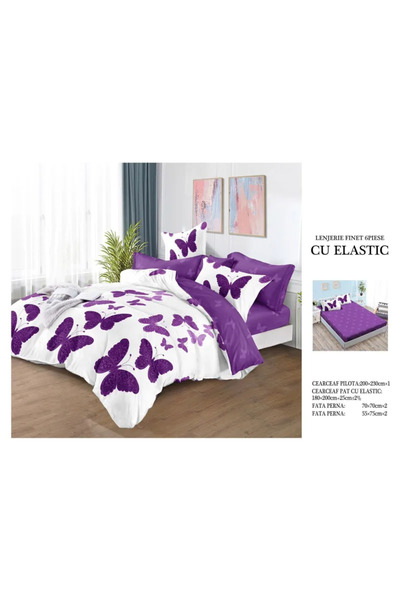 Pucioasa Lenjerie de pat Finet 6 piese cu elastic-T21