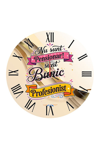 Eom Ceas de Perete Personalizat pentru Bunici - Model „Bunic Profesionist”, M...