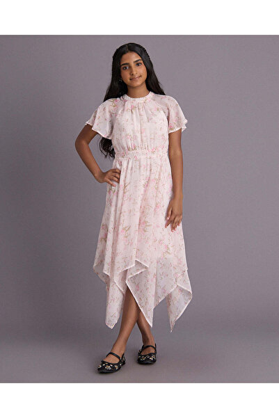 REDTAG Senior Girls White Chiffon Dress