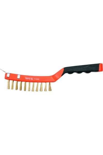 yato Perie De Sârmă Din Alamă, 4 Rânduri, Mâner Din Plastic Cu Racletă
