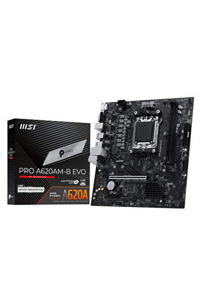 MSI PRO A620AM-G EVO WIFI 7200MHz(OC) DDR5 Soket AM5 M.2 HDMI DP mATX Gaming ...