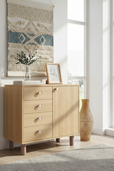 FLORADESİGN Opal Şifonyer Bohem / Çok Amaçlı Dolap/ Çekmeceli Şifonyer / 4 Çe...