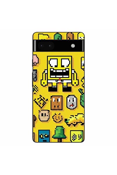 OEM Husa compatibila cu Google Pixel 6A Silicon Gel Tpu Model Pixel Art Spong...