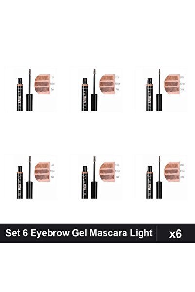 Ruby Rose Set 6 Eyebrow Gel Mascara Light Ruby Rose, Sprâncene Fixare, Makeup