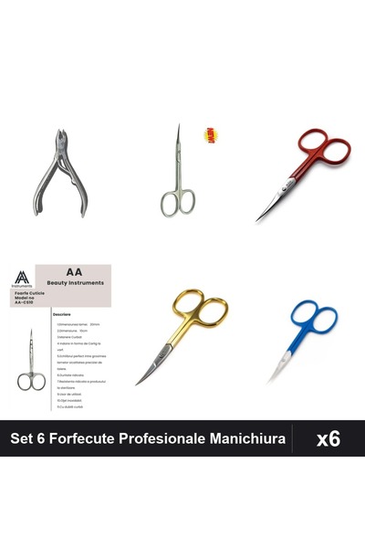 One Group Set 6 Forfecute Manichiura Profesionale, Cleste Pedichiura, Cuticul...