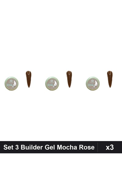 global fashion Set 3 Builder Gel Mocha Rose 15g, Constructie Unghii UV/LED,