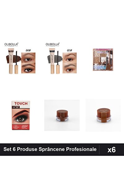OLİBOLLA Set 6 Produse Sprâncene, Rimel Olibolla, Fard SevenCool, Vopsea, Gel...