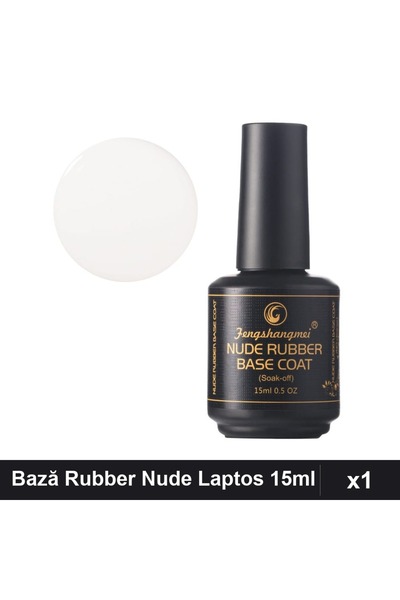 FSM Bază Rubber Color Nude Laptos 15ml, Nr.15 Alb, Manichiură Gel UV/LED
