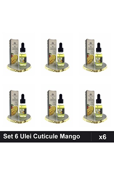 global fashion Set 6 Ulei Cuticule cu Pipeta Mango 15ml, Îngrijire Unghii Pro...