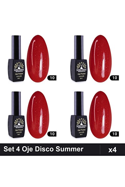 global fashion Set 4 Oje Semipermanente Disco Summer 8ml, Manichiura UV/LED, ...