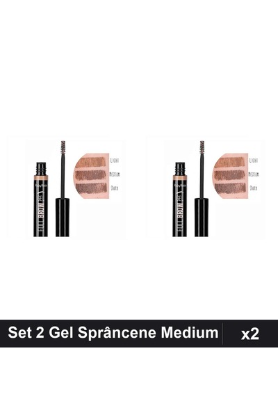 Ruby Rose Set 2 Eyebrow Gel Mascara Medium Ruby Rose, Fixare Sprâncene Waterp...