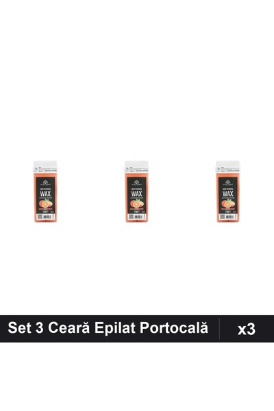 global fashion Set 3 Ceară Epilat Unica Folosință 100ml Portocală, Epilare Ef...