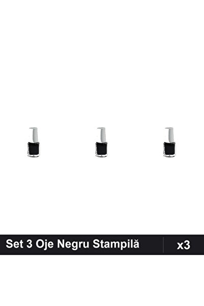 NAİLS Set 3 Oje Semipermanente Lily Angel Negru 5ml, Stampilă, Manichiură UV/LED