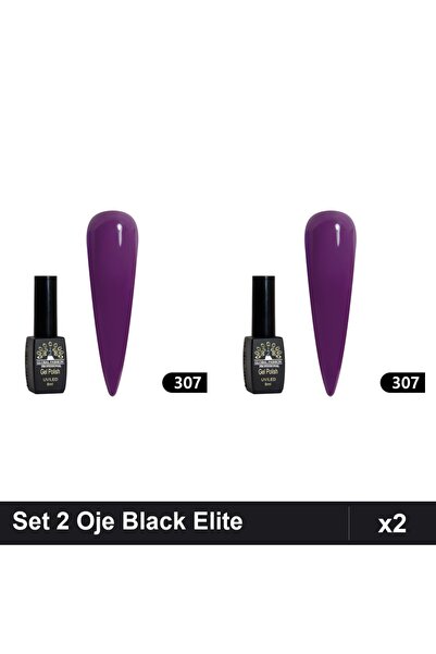 global fashion Set 2 Oje Semipermanente Black Elite 8ml, Manichiura UV/LED Pr...