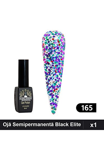 global fashion Ojă Semipermanentă Black Elite 8ml, Manichiură UV/LED,