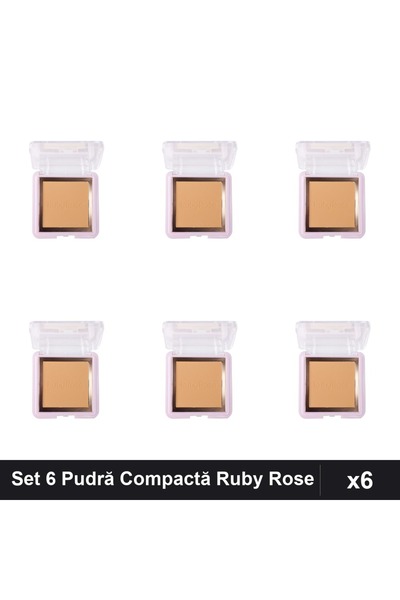 Ruby Rose Set of 6 Compact Powder PC50, Professional Contouring Fixing, Makeup