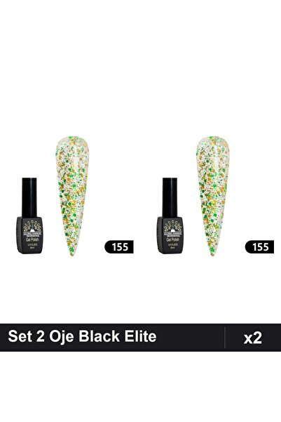 global fashion Set 2 Oje Semipermanente Black Elite 8ml, Manichiura UV/LED Pr...