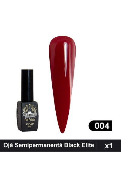 global fashion Ojă Semipermanentă Black Elite 8ml, Oja UV/LED Manichiură Prof...