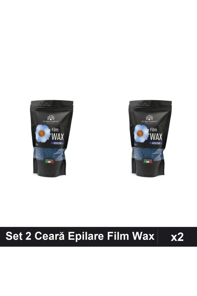 global fashion Set 2 Ceară Epilare Film Wax 450g Azulene, Epilat Profesional