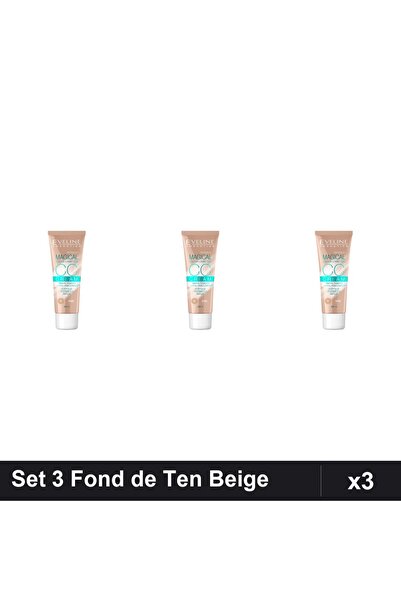 Eveline Set 3 Fond de Ten CCC Magical 52 Beige 30ml, Acoperire Totală