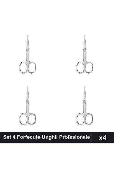 One Group Set 4 Forfecuțe Profesionale Unghii Argintii, Clești Manichiură