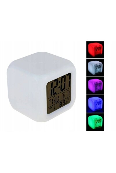 PROCART Ceas digital LED, 8 melodii, 7 culori, alarmă, temperatură, calendar,...