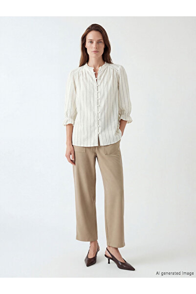 LC Waikiki Nevavm Women's Corduroy Pants with Elastic Waist