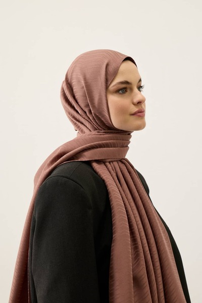 Modakaşmir Şal jacquard mătăsos cu model în zig-zag